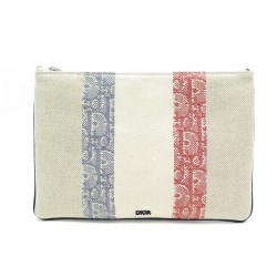 NEUF SAC POCHETTE CHRISTIAN DIOR TOILE JACQUARD OBLIQUE 2GUCA036YHQ POUCH 590€