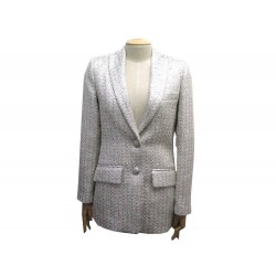 NEUF VESTE DMN CLARA TAILLE 34 S EN TWEED ARGENTE NEW SILVER JACKET 680€