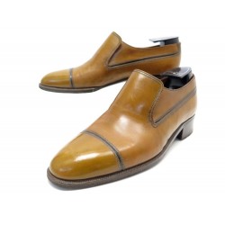 CHAUSSURES BERLUTI MOCASSINS BOUTS DROITS 8 42 EN CUIR GOLD LEATHER SHOES 1650€