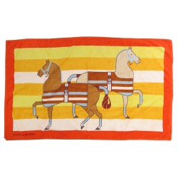 NEUF TAPIS DE PLAGE HERMES CHEVAUX DRAP DE BAIN 150CM SERVIETTE HORSE TOWEL 450€