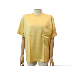 NEUF TSHIRT HERMES DROIT POCHE BRODEE T40 M EN COTON JAUNE NEW YELLOW TOP 430€