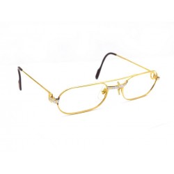 LUNETTES MUST DE CARTIER SANTOS VENDOME 55 20 140 EN PLAQUE OR EYESGLASSES 860€