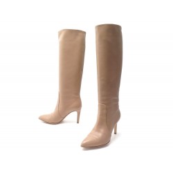 CHAUSSURES GIANVITO ROSSI BOTTES 80835 37 CUIR BEIGE LEATHER BOOTS SHOES 1195€