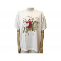 NEUF TSHIRT HERMES FEUX D'ARTIFICE 48 M 42 L COTON BLANC NEW COTTON TOP 430€