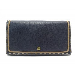 NEUF PORTEFEUILLE LANCEL PREMIER FLIRT COMPAGNON CUIR BLEU MARINE WALLET 240€