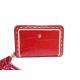 NEUF PORTEFEUILLE PORTE MONNAIE PREMIER FLIRT LANCEL CUIR FACON CROCO ROUGE 