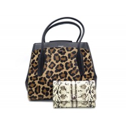 NEUF SAC A MAIN MICHAEL KORS BANCROF CABAS CUIR LEOPARD + PORTEFEUILLE BAG 1445€