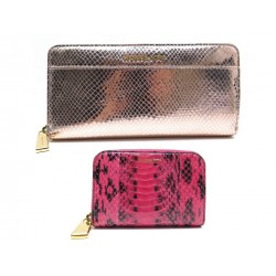 NEUF LOT DE 2 PORTEFEUILLES MICHAEL KORS CONTINENTAL JET SET EN CUIR WALLET 510€