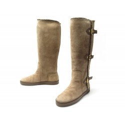 NEUF CHAUSSURES LOUIS VUITTON BOTTES 38.5 FOURREES MOUTON SHEEPSKIN BOOTS 1000€