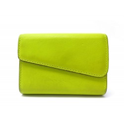 PORTE CARTES A GOUSSETS CHRISTIAN DIOR LADY CUIR VERT LEATHER CARD HOLDER 650€