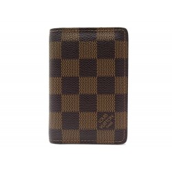 NEUF PORTE CARTE LOUIS VUITTON ORGANIZER DE POCHE N63145 TOILE DAMIER EBENE 255€