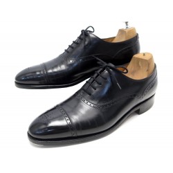 CHAUSSURES JOHN LOBB TOWCESTER 7.5E 42 RICHELIEU BOUT FLEURI CUIR NOIR 1150€