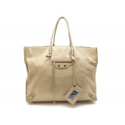 SAC A MAIN BALENCIAGA CABAS PAPIER A4 236701 CUIR BEIGE LEATHER HAND BAG 1195€