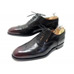 CHAUSSURES LOUIS VUITTON MARCEAU 7.5 41.5 RICHELIEU CUIR PATINE NOIR ROUGE 690€