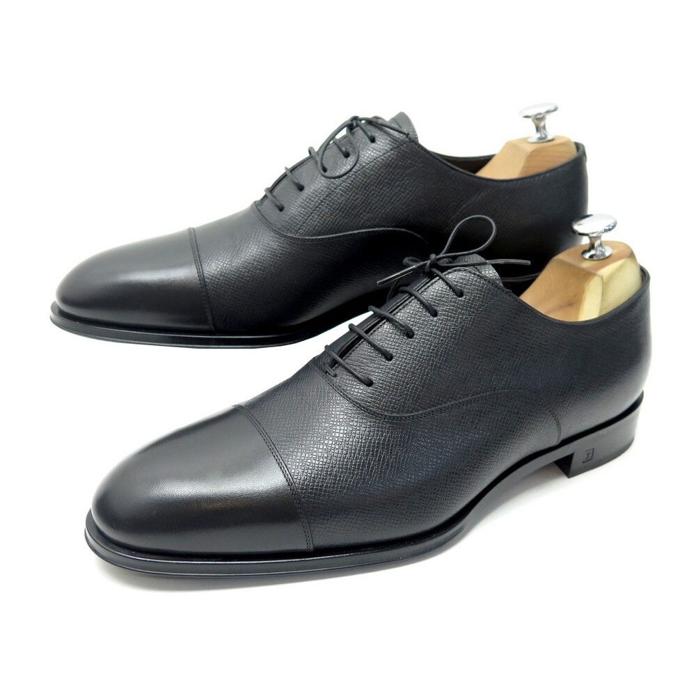 chaussures louis vuitton derby en cuir noir 8.5 42.5