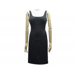 ROBE PRADA DOS NU SANS MANCHE 40 FR M EN SOIE NOIR BLACK SILK DRESS 1790€