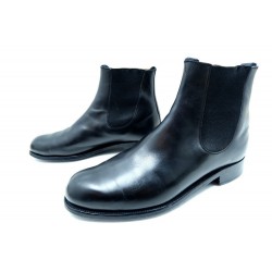 CHAUSSURES JM WESTON BOTTINES ELASTIQUE 7 40 FR FEMME EN CUIR NOIR BOOTS 760€