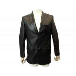 VESTE Z ZEGNA BLOUSON M 50 EN CUIR AGNEAU NOIR BLACK LEATHER JACKET COAT 1775€