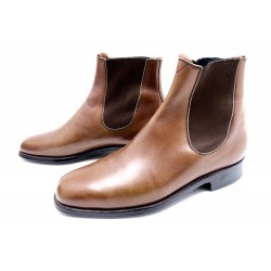 CHAUSSURES JM WESTON BOTTINES ELASTIQUE 6.5D 39.5 FEMME CUIR MARRON BOOTS 760€