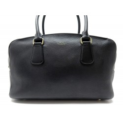 NEUF SAC A MAIN SMYTHSON DOVER EN CUIR GRAINE NOIR NEW BLACK LEATHER HANDBAG