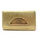 NEUF PORTEFEUILLE CHRISTIAN DIOR MALICE GM EN CUIR AUTRUCHE DORE + BOITE WALLET