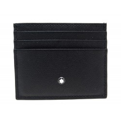 NEUF PORTE CARTES MONTBLANC SARTORIAL 118911 CUIR NOIR + BOITE CARD HOLDER 140€