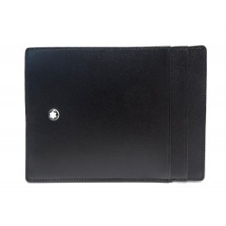 NEUF PORTE CARTES MONTBLANC MEISTERSTUCK 4CC PAPIER 2665 CUIR NOIR + BOITE 160€