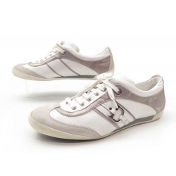 CHAUSSURES DIOR 37.5 BASKETS EN CUIR BLANC WHITE LEATHER SNEAKERS SHOES 590€