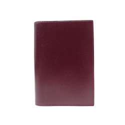 COUVERTURE AGENDA HERMES SIMPLE GM CUIR ROUGE BORDEAUX + BOITE DIARY COVER 342€