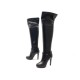 BOTTES CUISSARDES SERGIO ROSSI 37.5 CUIR NOIR 