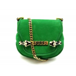 SAC A MAIN GUCCI TIGRETTE 290684 BANDOULIERE DAIM VERT GREEN SUEDE HANDBAG 990€