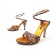 CHAUSSURES SERGIO ROSSI 37 IT 38 FR SANDALES A TALONS EN TOILE DORE SHOES 550€