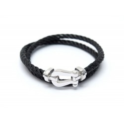 BRACELET FRED FORCE 10 GM SIMPLE ET DOUBLE TOUR T17-18 EN OR BLANC + BOITE 3260€