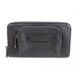 NEUF PORTEFEUILLE LONGCHAMP PORTE MONNAIE EN CUIR NOIR WALLET BILLFOLD 210€