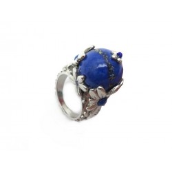 NEUF BAGUE DIOR A TRIP TO PERU TAILLE 54 EN METAL ARGENTE PIERRE SODALITE RING