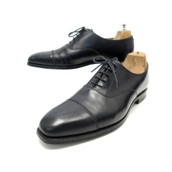 NEUF CHAUSSURES CROCKETT & JONES RICHELIEU HALLAM 7.5E 41.5 CUIR NOIR SHOES 535€