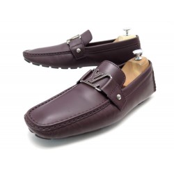 CHAUSSURES LOUIS VUITTON MOCASSINS MONTE CARLO 9.5 43.5 CUIR AUBERGINE 590€