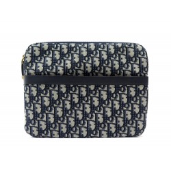 NEUF POCHETTE A MAIN CHRISTIAN DIOR TRAVEL S5519CTZP EN TOILE OBLIQUE BLEU 990€