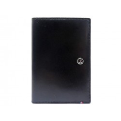 PORTEFEUILLE ST DUPONT COUVERTURE PASSEPORT LINE D 180012 CUIR NOIR WALLET 170€