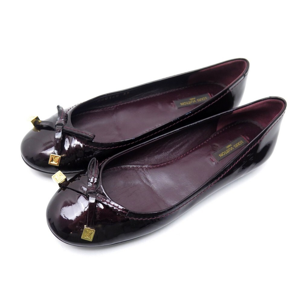 Patent leather ballet flats Louis Vuitton Burgundy size 37.5 IT in