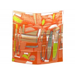 NEUF FOULARD HERMES SEA SURF & FUN JARDIN CARRE 90 SOIE + BOITE SILK SCARF 385€