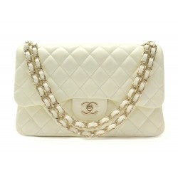 NEUF SAC A MAIN CHANEL TIMELESS JUMBO BANDOULIERE EN CUIR MATELASSE IVOIRE 6600€