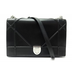 NEUF SAC A MAIN CHRISTIAN DIOR DIORAMA LARGE BANDOULIERE CUIR NOIR HANDBAG 3500€