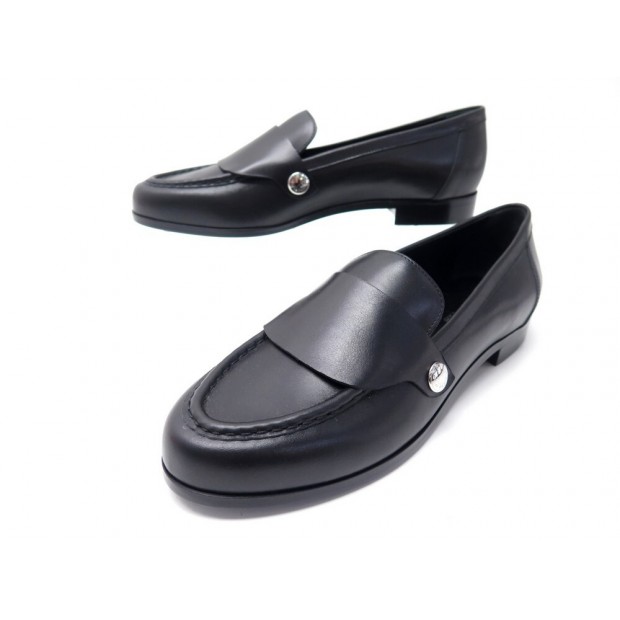 NEUF CHAUSSURES HERMES MOCASSINS HARAS H132039Z 37.5 EN CUIR LOAFERS SHOES 810€