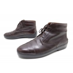 CHAUSSURES TOD'S 9 43 BOTTILLONS BOTTINES EN CUIR MARRON BOOTS SHOES 390€