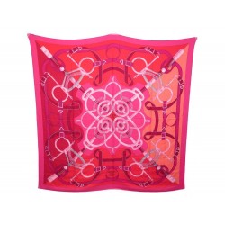 CHALE HERMES EPERON D'OR ORIGNY CARRE 140 CM EN CACHEMIRE & SOIE ROSE SCARF 925€