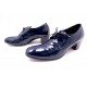 NEUF CHAUSSURES HESCHUNG CUIR VERNI BLEU 38.5 + BOITE 