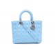 NEUF SAC A MAIN CHRISTIAN DIOR GRAND LADY DIOR CUIR BLEU BANDOULIERE PURSE 3600€