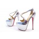 NEUF CHAUSSURES CHRISTIAN LOUBOUTIN EXAGONA 150 ESCARPINS 34.5 CUIR COURT 795€