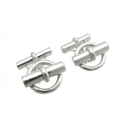 VINTAGE BOUTONS DE MANCHETTES HERMES CHAINE D'ANCRE EN ARGENT 925 29GR CUFFLINKS